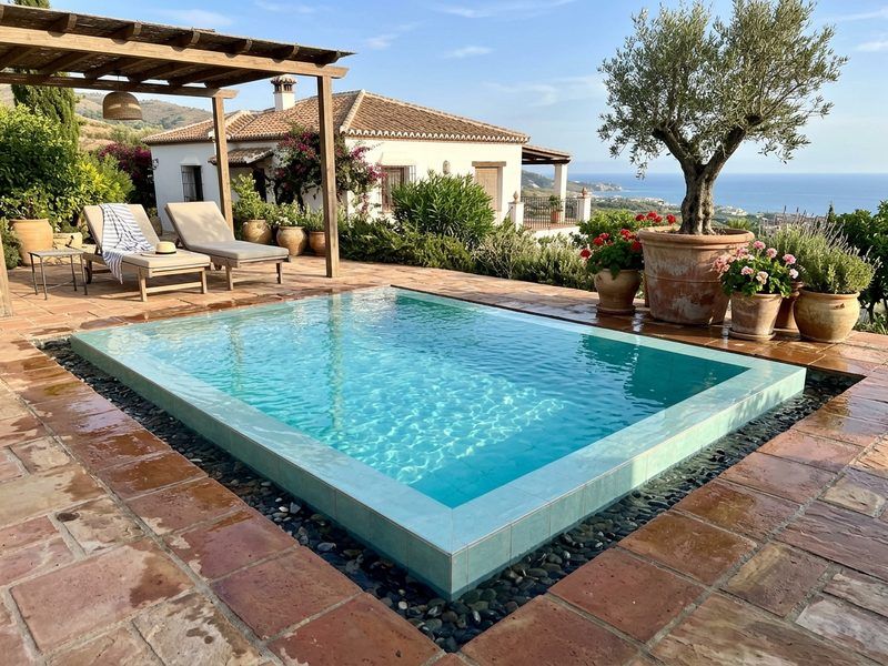 Jacuzzi de obra con desbordante — Benalmádena